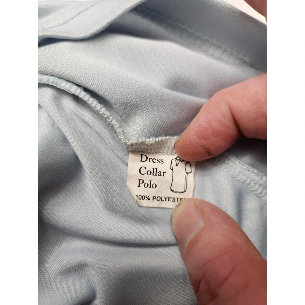 Collars & Co. Polo Shirt Mens Large Gray Dress Collar Polyester Lightweight